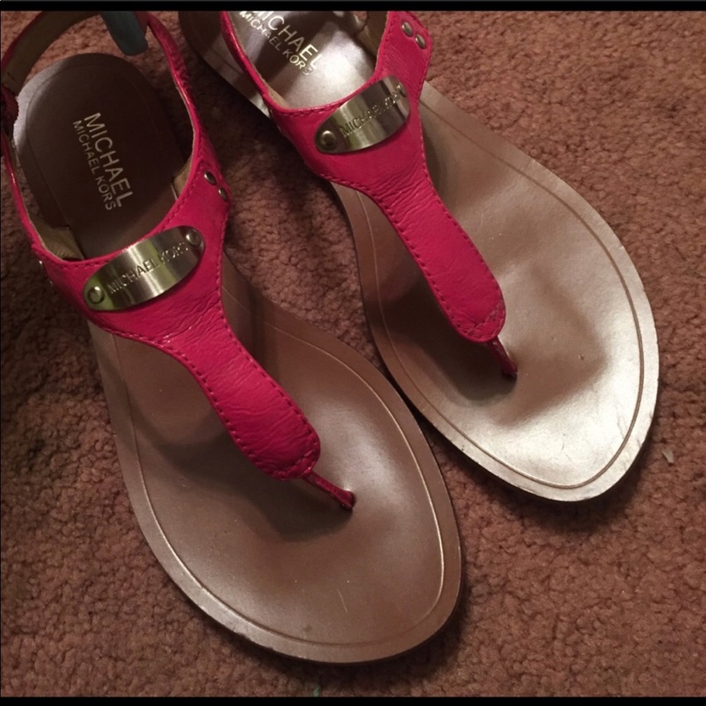 Michael Kors Hot Pink Thong Sandals, Size 9